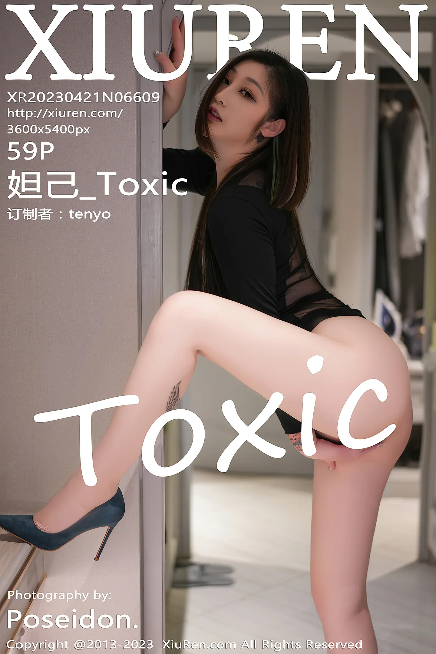 [XiuRen秀人网]2023.04.20 VOL.6609 女神妲己 Toxic性感黑色轻透连身短裙透视秀雪峰美臀诱惑写真-秀人网官方网站